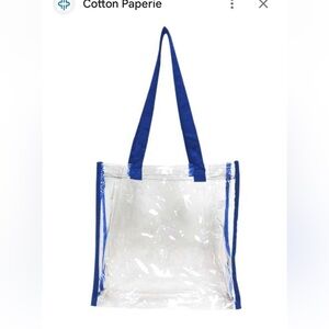 Clear Shoulder Bag with Blue Straps Concert Bag Sporting Event Bag NEW
